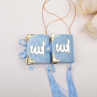 Set of 10 Quran Book for Muslim Favors Quran Book Arabic Hajj Favors Car Hanging Quran Islamic Gift (Blue) - color: Blue