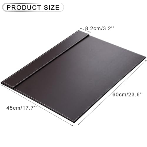 Ultra-Smooth PU Leather Desk Pad & Mat Office Desk Drawing & Writing Board A3/ A4 File Paper Clip Table Protector Mat on Top Large 24''x18'' (Brown) - color: Brown-a006