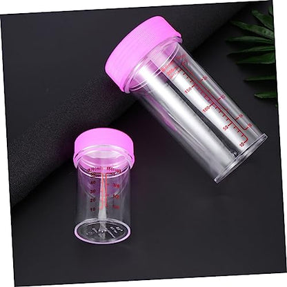Clear Plastic Measuring Cups Set Scale Measuring Cup with Leak-Proof Lids 100Ml and 300Ml Reusable Beaker Cups for Laboratory Painting - color: Red