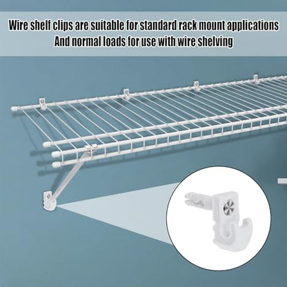 48 Pack Wire Shelf Clips, Plastic Drywall Back Wall Clips for Wire Shelving | White Wall Mounted Wire Shelf Brackets Loop Clips with Screws & Expansion Tubes, Fits Wire Closet Shelving - color: Drywall clips 48 PACK