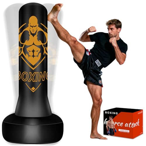 Freestanding Punching Bag for Adults, 70" Heavy Bag Inflatable Boxing Bag, Boxing Equipment Bag with Stand, Kickboxing Bag for Training Gym MMA Muay Thai Fitness