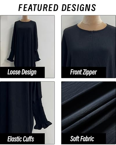 Muslim Prayer Abaya Islamic Women's Khimar Pure Color Hijab Dress Long Sleeve Dubai Kaftan - color: Winered