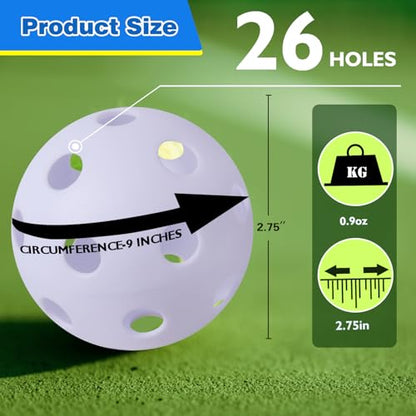 GSE Games & Sports Expert Practice Baseballs, Plastic Baseballs Training, Hollow Airflow Softballs for Pitching, Batting, Catching for All Skill Levels (Several Styles Available) - color: White, style: 24-PACK