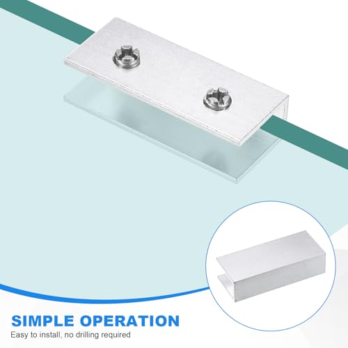 M METERXITY Glass Fixing Clip (8-10mm) 2 PCS - Aluminum Alloy Glass Combination Fixing Bracket & Reinforced Clip Clamp Accessories, Apply to DIY Display Cabinet/Fish Tank - size: 8-10mm