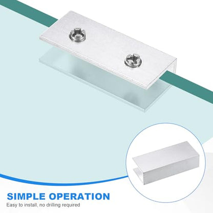 M METERXITY Glass Fixing Clip (8-10mm) 2 PCS - Aluminum Alloy Glass Combination Fixing Bracket & Reinforced Clip Clamp Accessories, Apply to DIY Display Cabinet/Fish Tank - size: 8-10mm