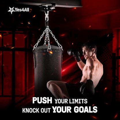 Yes4All Punching Bag Hanger, Stainless Steel Swivel Chain with 4 Snap Hooks for Heavy Bag, Gym Swing, Trapeze, and Hammock - color: I-Beam Hanger with Swivel Chains & Carabiner