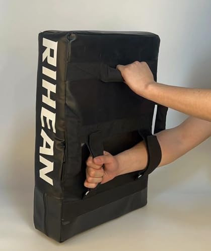 Large Kick Shield - 24" Muay Thai Kickboxing Pad with 5 Padded Handles, Dense Foam for MMA, Boxing, Martial Arts, Karate, Taekwondo Training (1 Unit)