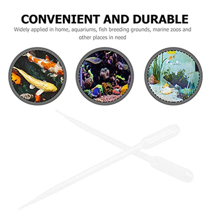 WOONEKY 10pcs Aquarium Medicine Long Plastic Tube for Fish Shrimp Feeder Scale for Accurate Feeding