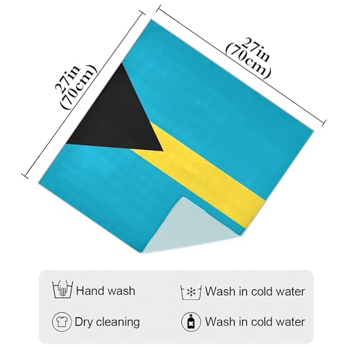Bandana Square Head Scarf for Women Satin Hair Wrap Fashion Headband 27" - color: Flag of the Bahamas