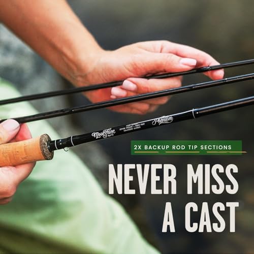 Moonshine Rod Company Fly Fishing Rod with Carrying Case and Extra Rod Tip - size: 5WT- 9', style: Trout Fishing