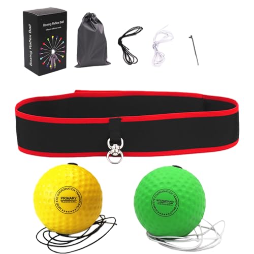 Boxing Reflex Ball, Boxing Ball Headband, Adjustable Head-Mounted Strength Training Boxing Balls, Reaction Ball for Adults Kids Courtyard Gym Home