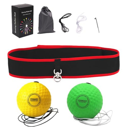 Boxing Reflex Ball, Boxing Ball Headband, Adjustable Head-Mounted Strength Training Boxing Balls, Reaction Ball for Adults Kids Courtyard Gym Home