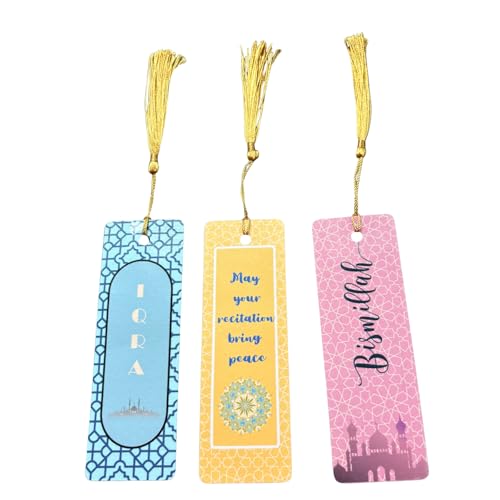 Islamic Bookmarks with Tassel | Laminated Cardstock | Islamic Quote | Durable Handmade Gift