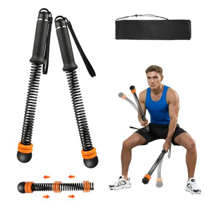 Weighted Ropeless Battle Ropes, Adjustable Resistance & Portable Cordless | Non-Slip Handle, Storage Bag Included, for HIIT Low-Impact Training, Full Body Strength Home Gym Equipment for Men Women