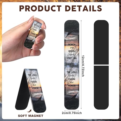 Zonon 48 Pcs Bible Verse Magnetic Christian Bookmarks Clips Forest Style - style: Forest Style