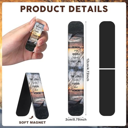 Zonon 48 Pcs Bible Verse Magnetic Christian Bookmarks Clips Forest Style - style: Forest Style