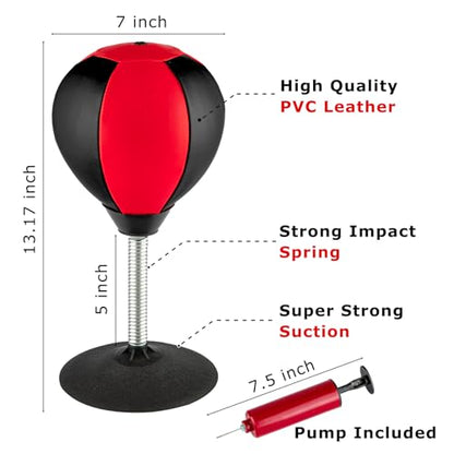 Stress Buster Desktop Punching Bag - Suctions to Your Desk, Raipoment Heavy Duty Stress Relief Ball, Funny Gifts for Boss or Coworker, Easter - size: Red/Black