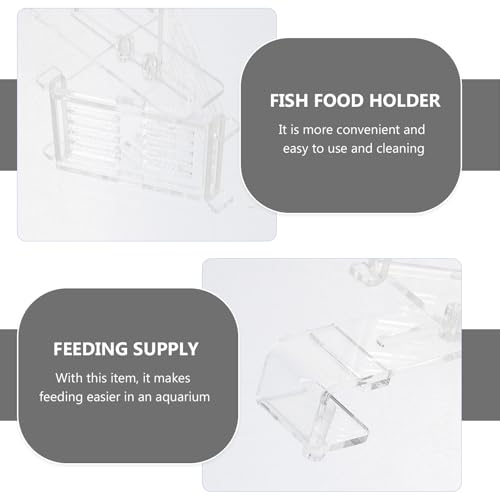 ULTECHNOVO Acrylic Fish Feeding Cup Aquarium Worm Feeder Cone-Shaped Fish Food Holder with Hook for Chilled Bloodworms