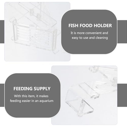 ULTECHNOVO Acrylic Fish Feeding Cup Aquarium Worm Feeder Cone-Shaped Fish Food Holder with Hook for Chilled Bloodworms