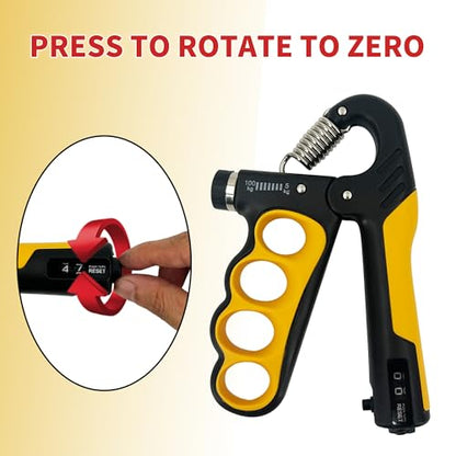 Senston Grip Strength Trainer 2 Pack - Adjustable 11-220Lbs (5-100KG) with Auto Counter, Hand Grip Strengthener, Forearm Exerciser for Athletes, Musicians, Gym, Home, Injury Rehab - color: Orange