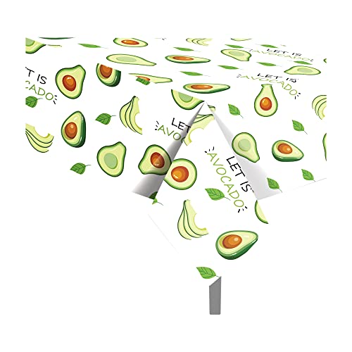 1Pc Avocado Party Plastic Tablecloth 54 x 87 Inch Long Rectangular Table Cover for Buffet, Fruit Birthday Party Holiday Dinner Picnic or Tablecloth for Kitchen Event Use - color: Avocado