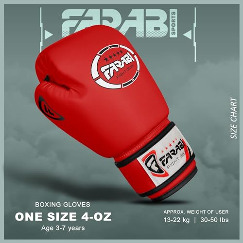 Kids Boxing Gloves for 3-10 Years 4 oz Youth Boxing Gloves Junior Punching Gloves MMA Muay Thai Boys and Girls Training Gloves - color: Red/White