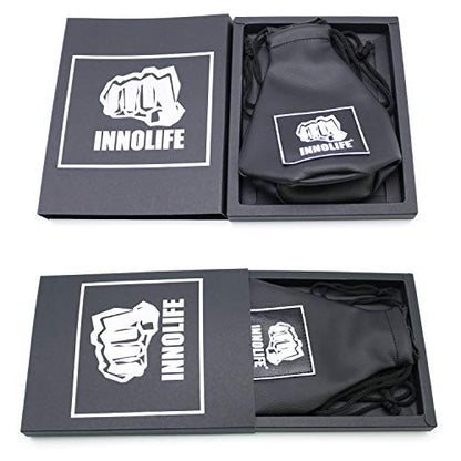 INNOLIFE Boxing Slip Bag, Dodge Hide Speed Bag Maize Ball Leather Ball for Reflex Training, Boxing, Kickboxing, MMA Pendulum Training, Red - style: Black (Filler Already Included)