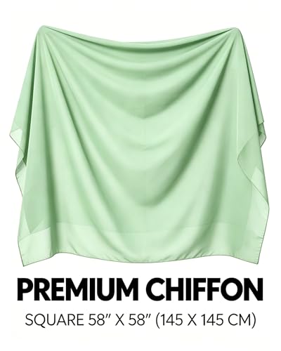 Lina & Lily Premium Chiffon Hijab Head Scarf Shawl Wrap for Muslim Women Square 58'' x 58'' - color: Mint Green