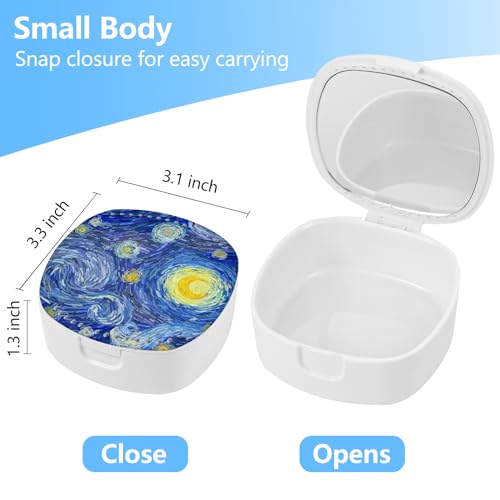 Retainer Case with Mirror & Ventilation Holes - Night Guard & Orthodontic Aligner Case, Blue Star - color: Blue Star