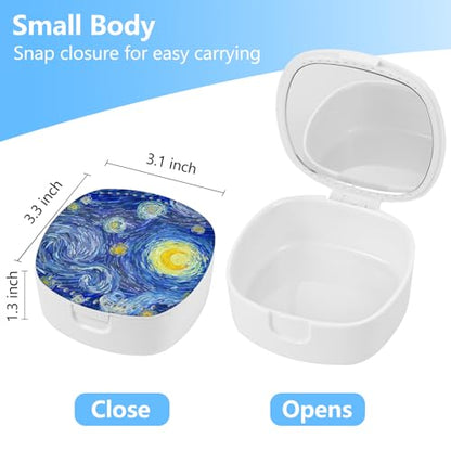 Retainer Case with Mirror & Ventilation Holes - Night Guard & Orthodontic Aligner Case, Blue Star - color: Blue Star