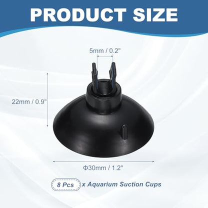 Aquarium Suction Cups, Fish Tank Suction Cups Clips Airline Tube Holders Clamps (Plastic, 8Pcs, Black) for 0.2" Fish Tank Airline Tubing Binding Moss Shrimp Nest, 5x30MM - color: Black, size: 5x30MM
