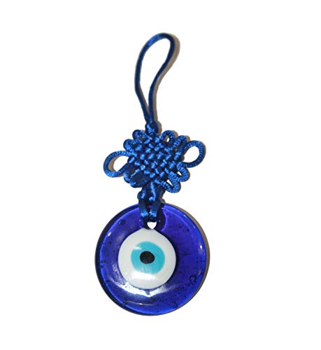IS4A Talisman - Single Glass Evil Eye Protection - Good Luck Charm, Home, Office, Car Decoration, Blessing Ornament, Reflects Negative Energy (6 Inch) - size: 6 Inch