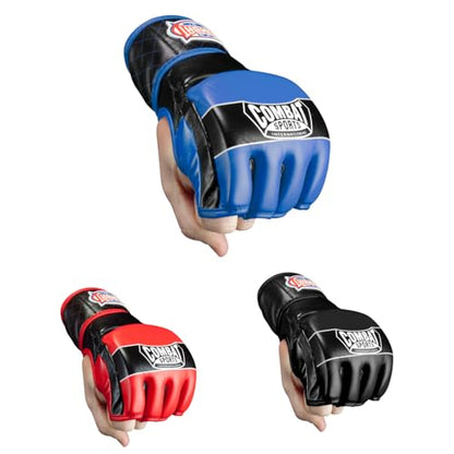 Combat Sports Traditional MMA Fight Gloves - color: Black / Blue, size: X-Large