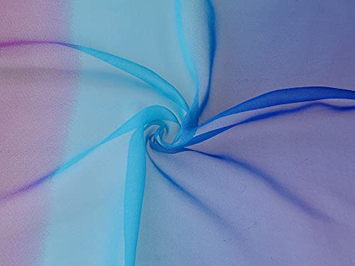 uxcell Women'sChiffon Sheer Long Scarf Silky Gradient Party - color: Royal Blue