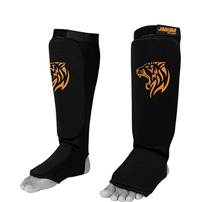 Midnight Cloth Shin Instep Guard for Boxing MMA Muay Thai Kickboxing Training - size: Small-Medium