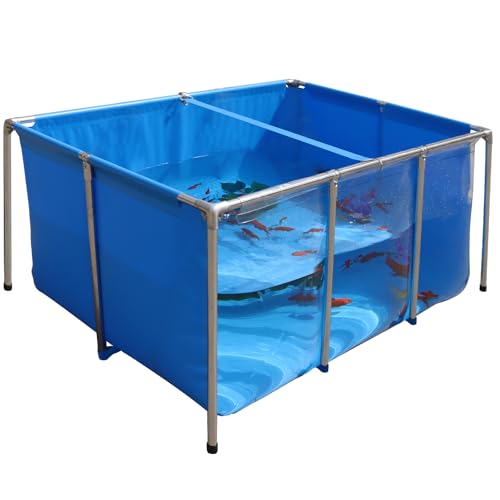 PVC Fish KOI Aquarium Tank w/ Clear View Panel(59.0"L*31.5"W*27.6"H,200Gal) - size: 59 Inch