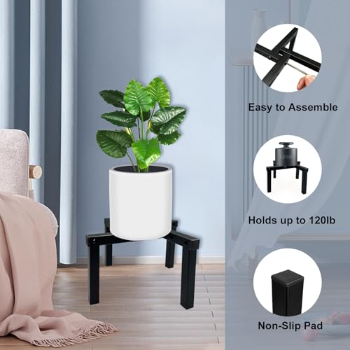 4 Pcs Four Legs Adjustable Metal Plant Stand for 5"-10" Plant Pot – Indoor & Outdoor (Black, 4 Pack) - color: Mini 4Pcs Black 5-10", style: 3 - Mini