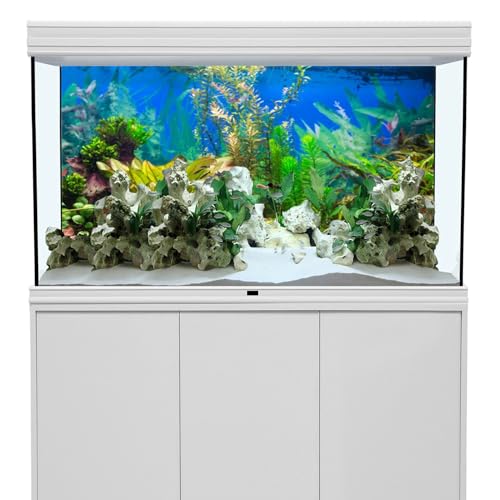 AWERT 36x18 inches Aquarium Background Aquatic Plant River Bed and Lake Fish Tank Background Vinyl, 36x18in/90x45cm - size: 36x18in/90x45cm