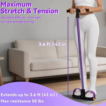 Pedal Resistance Band with Handle, Resistance Bands with Handles, Multifunctional Pedal Resistance Band, 6-Tube Yoga Stretch Bands for Exercise