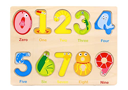 Aile Wooden Preschool Learning Number Puzzles Toys for Kids Age 2-4， Educational Toys. - style: Number Puzzle