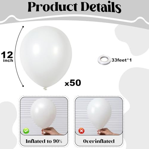 White Gold Balloon Bundle Kit, 110 Pcs 12 Inch White Beige Sand Metallic Gold Latex Balloons for Wedding Baby Shower Bridal Engagement Birthday Party Decorations