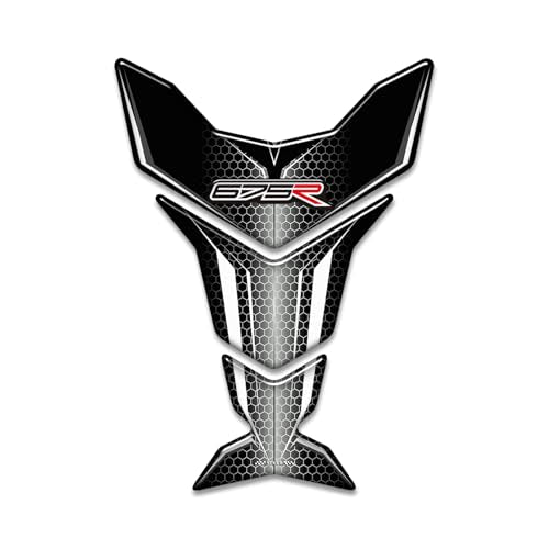 Motorcycle 3D Tank Pad Compatible with Triumph Street Triple Daytona 675 765R RS Stickers Gas Kit Knee Fish Bone Tank Pad Decals Fit for 675 765 R RS Stickers Decals Tank Protection Waterproof (A-23) - color: A-23