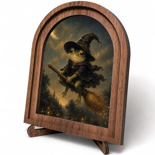 Witch Frog Arched Decor, Magical Forest Table Sign - color: Witch Frog Moonlight