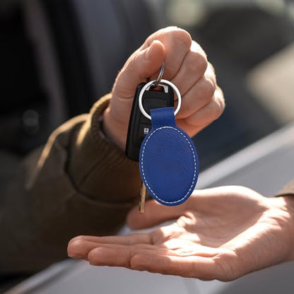 LaserGram Oval Keychain, Allah 1, Personalized Engraving Included (Dark Blue) - color: Dark Blue