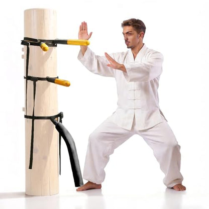 Wing Chun Dummy for Martial Arts Training - Wall Mount & Portable Options - Interchangeable Spring Arms for Martial Arts, Boxing, and Karate Practice (for Hard Objects)