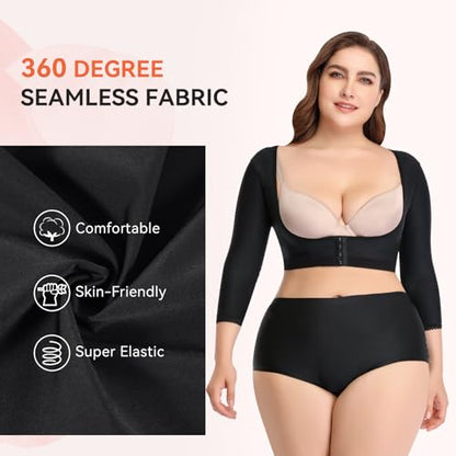 woahee Women's Arm Shaper Plus Size Arm Faja Compression Sleeve Garment Post Surgical Arm Shapewear - color: Multicolor, size: 3X-Large