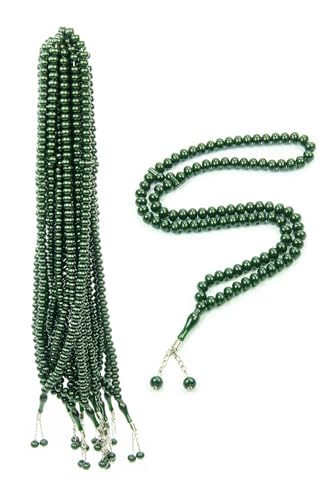 ihvan online, Tasbih Prayer Beads 99, Pack of 10, Muslim Prayer Bead, Islamic Rosary Bead, Dhikr, Tasbeeh Bulk, Misbaha, Masbaha, Tespih, Islamic Gift for Ramadan & Mawlid & Hajj Umrah - color: Dark Green