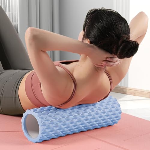 Sports Foam Roller - High-Density Muscle Massager, Deep Tissue Trigger tharapy | Ideal for Physical tharapy, Yoga Pilates and Exercise Recovery, Relieve Muscle Soreness and Improve Flexibility - color: Blue