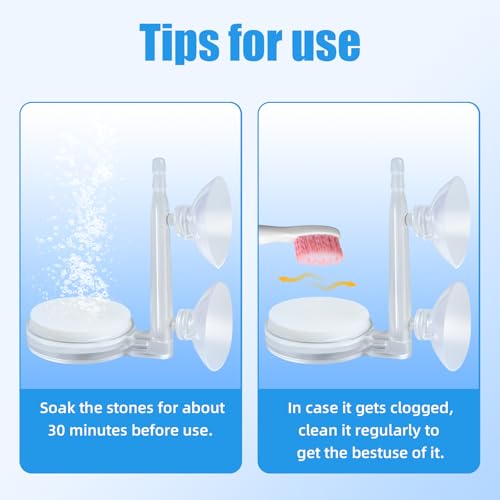 AQUANEAT Aquarium Air Stone Disc, 1.4 Inch Nano Bubble Stone Kit Quiet Dissolved Oxygen Diffuser with Accessories tubing and valves for Small Fish Tank - size: 1.4 inch