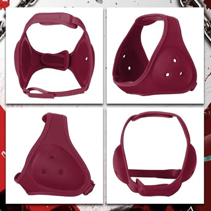 Tellegloww Wrestling Headgear for Kids Youth Soft Grappling Headgear Adjustable Wrestling Ear Guard for Adults - color: Dark Red, style: Classic Style
